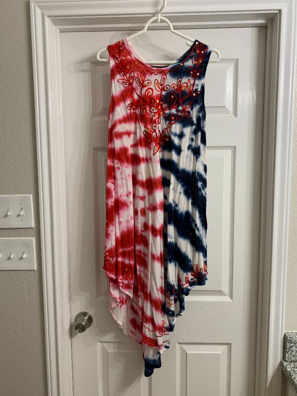 Riviera Sun Women's Red, White and Blue Handkerchief Dress, Size One Size